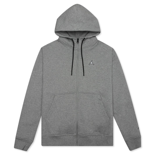 Essential Fleece Full-Zip Hoodie - Carbon Heather