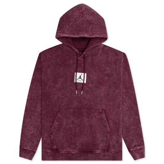 Essential Washed Fleece Hoodie - Cherrywood Red
