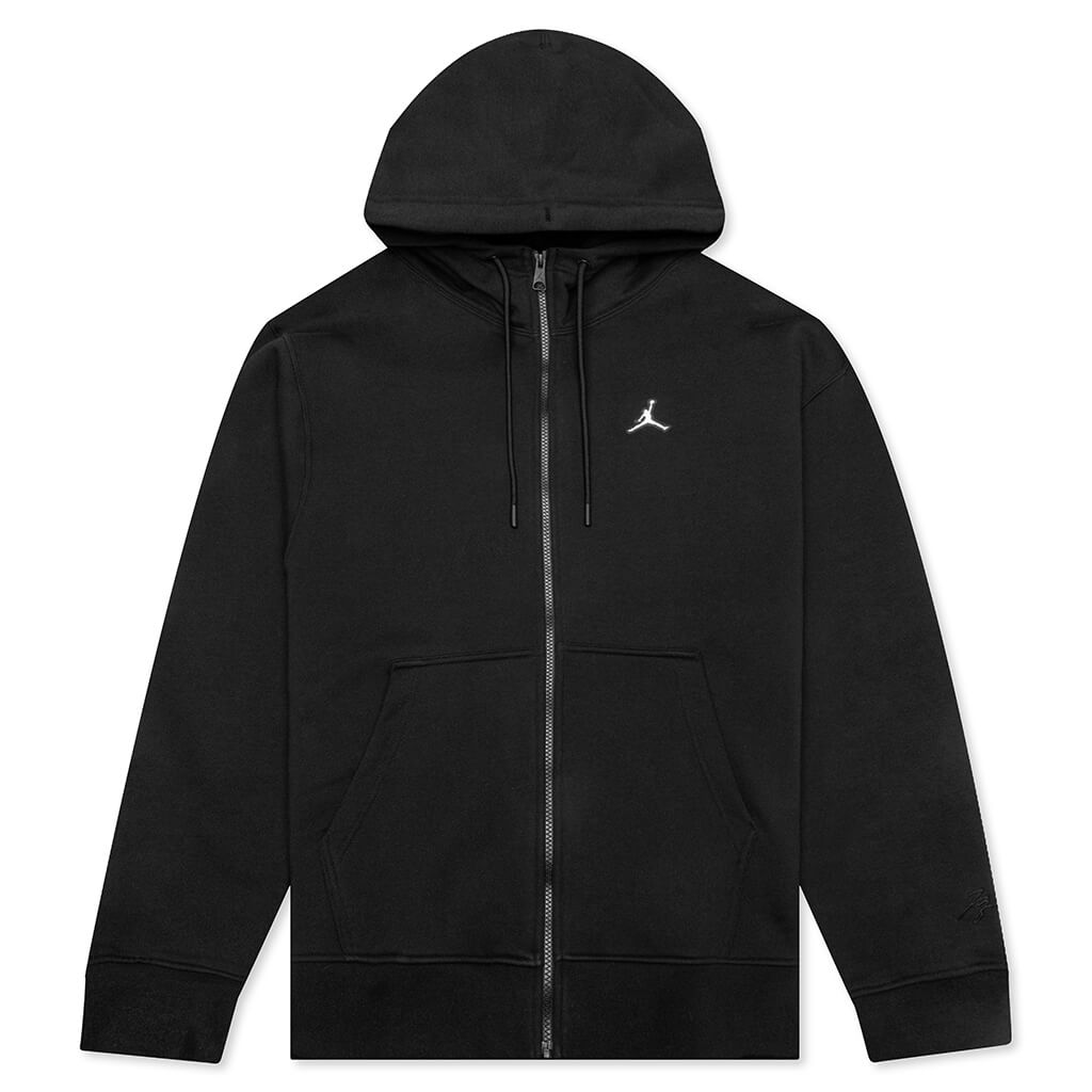 Essential Fleece Full-Zip Hoodie - Black