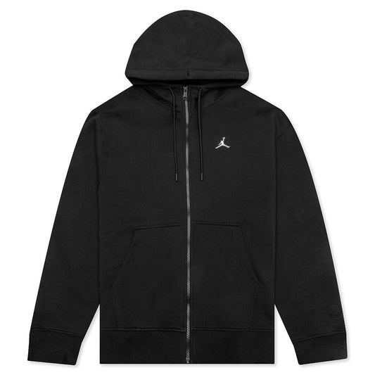 Essential Fleece Full-Zip Hoodie - Black