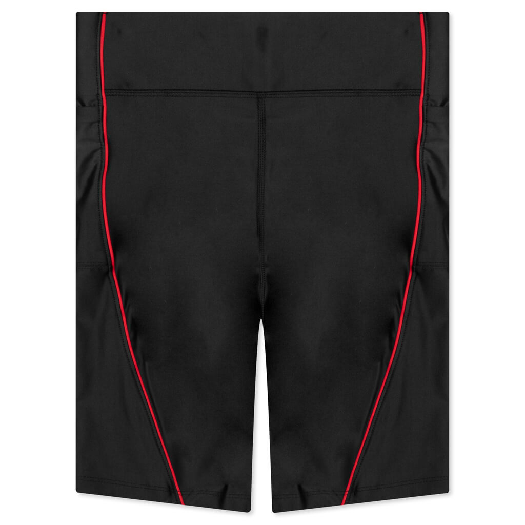Essential Women's Mid-Rise Bike Shorts - Black/Black/University Red