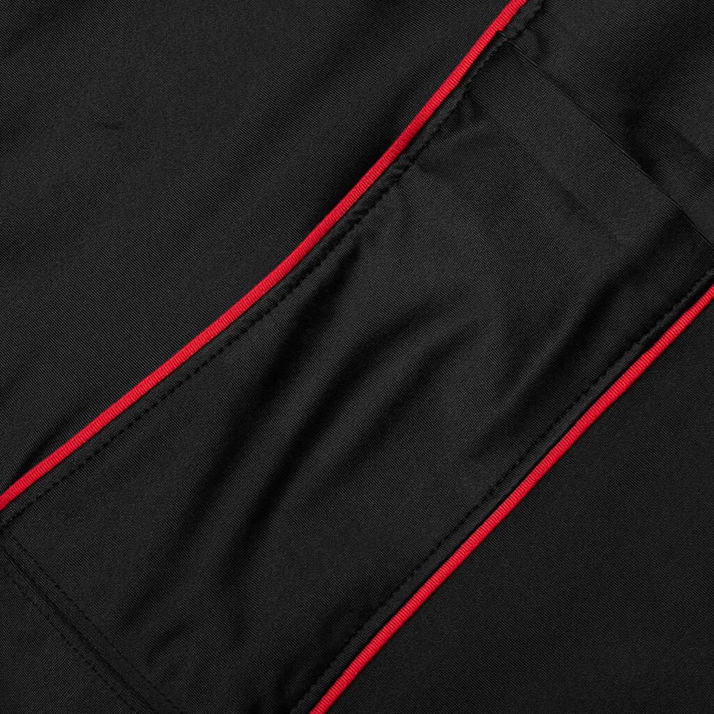 Essential Women's Mid-Rise Bike Shorts - Black/Black/University Red