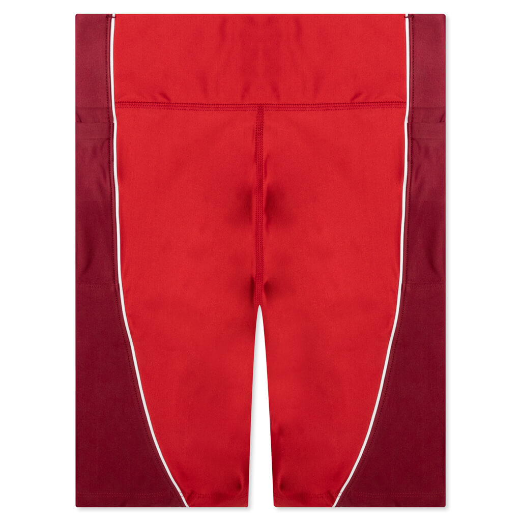 Essential Women's Mid-Rise Bike Shorts - Varsity Red/Team Red/Black