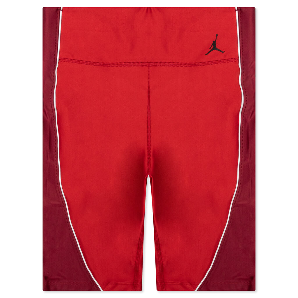 Essential Women's Mid-Rise Bike Shorts - Varsity Red/Team Red/Black