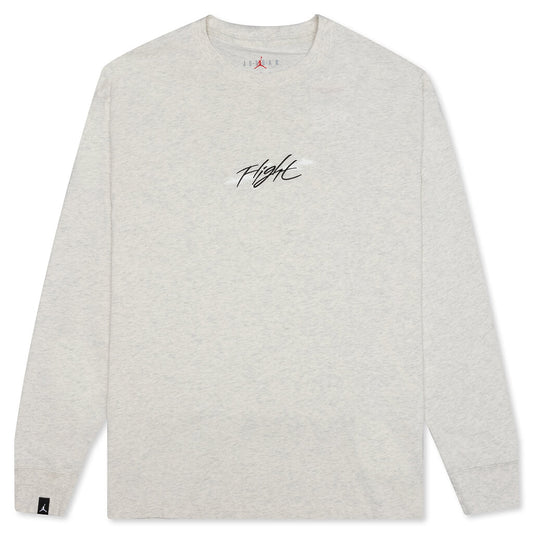 Flight Essentials '85 L/S T-Shirt - Oatmeal Heather/White
