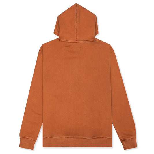 Flight Heritage Washed Fleece Pullover Hoodie - Dark Russet