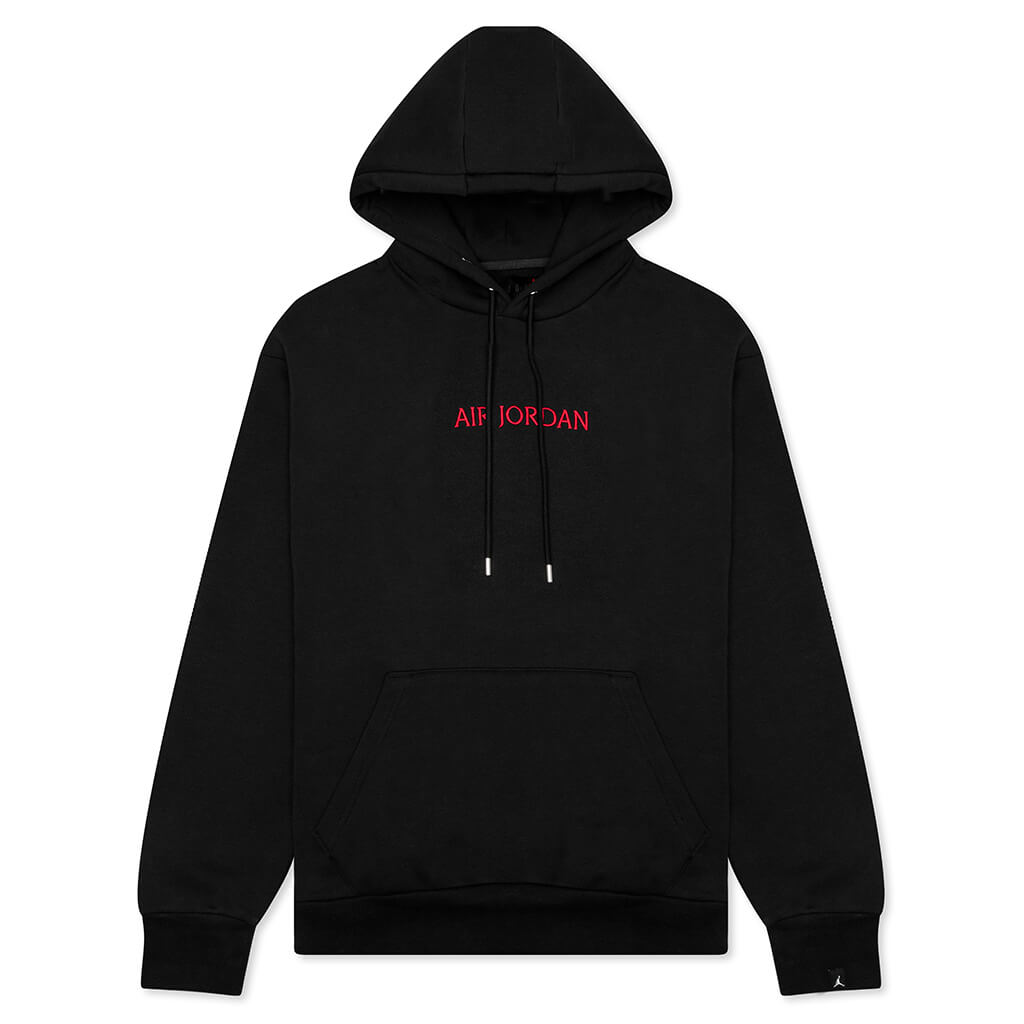 Heavyweight Loopback Fleece Hoodie - Black/Gym Red