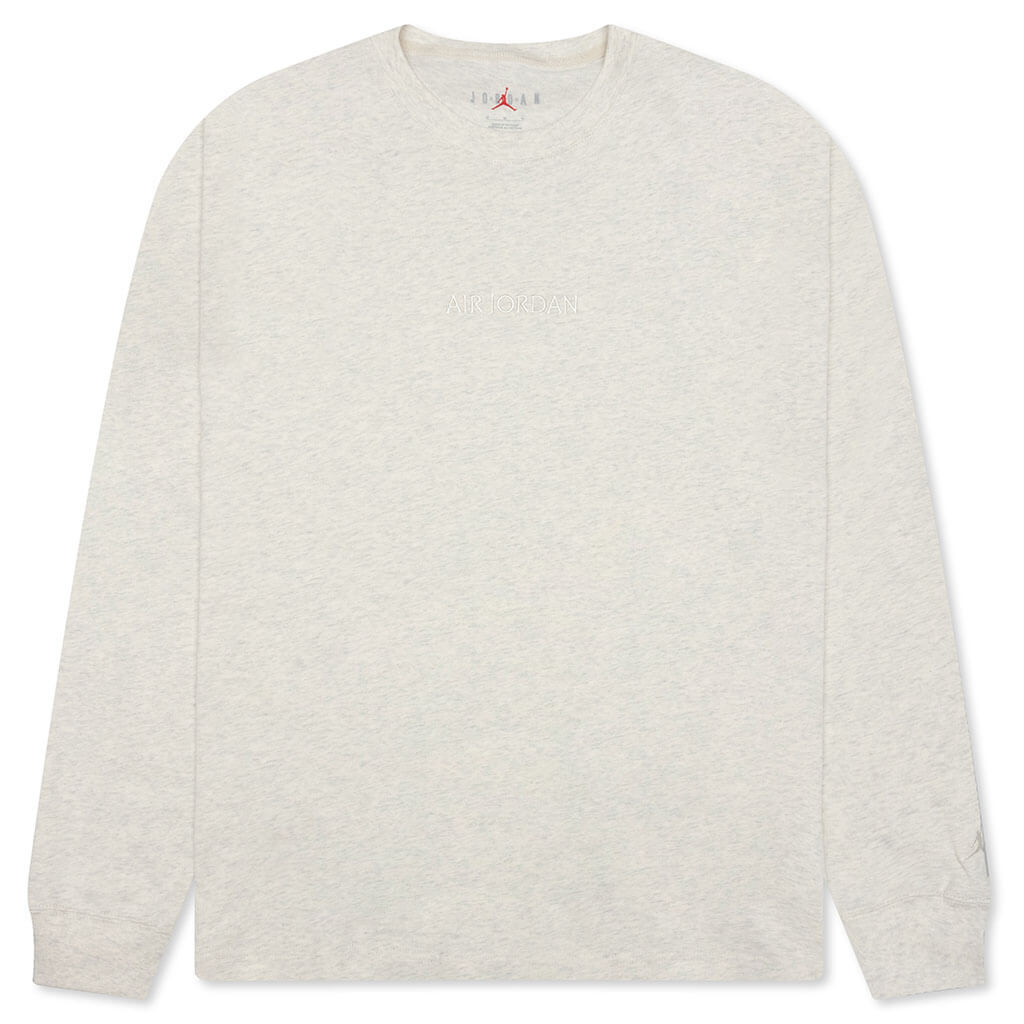 Wordmark L/S Tee - Oatmeal Heather