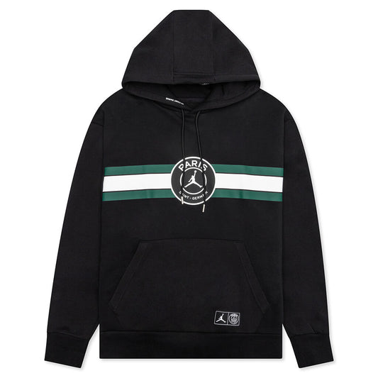 Jordan x Paris Saint-Germain Fleece Pullover Hoodie - Black/White