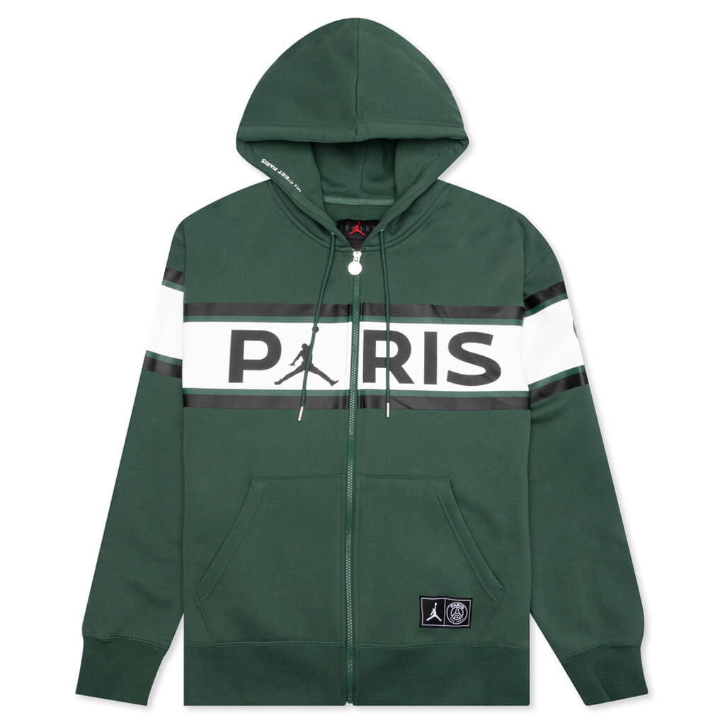 Jordan x Paris Saint-Germain Full-Zip Fleece Hoodie - Noble Green