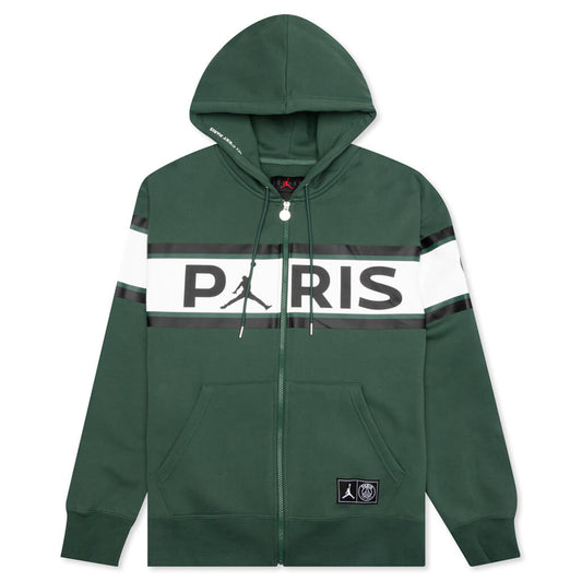 Jordan x Paris Saint-Germain Full-Zip Fleece Hoodie - Noble Green