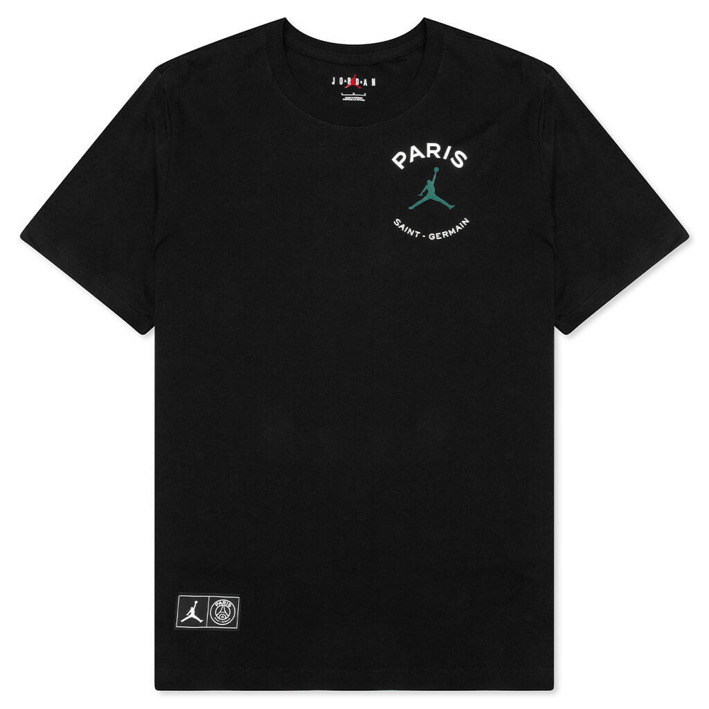 Jordan x Paris Saint-Germain Logo T-Shirt - Black/Noble Green
