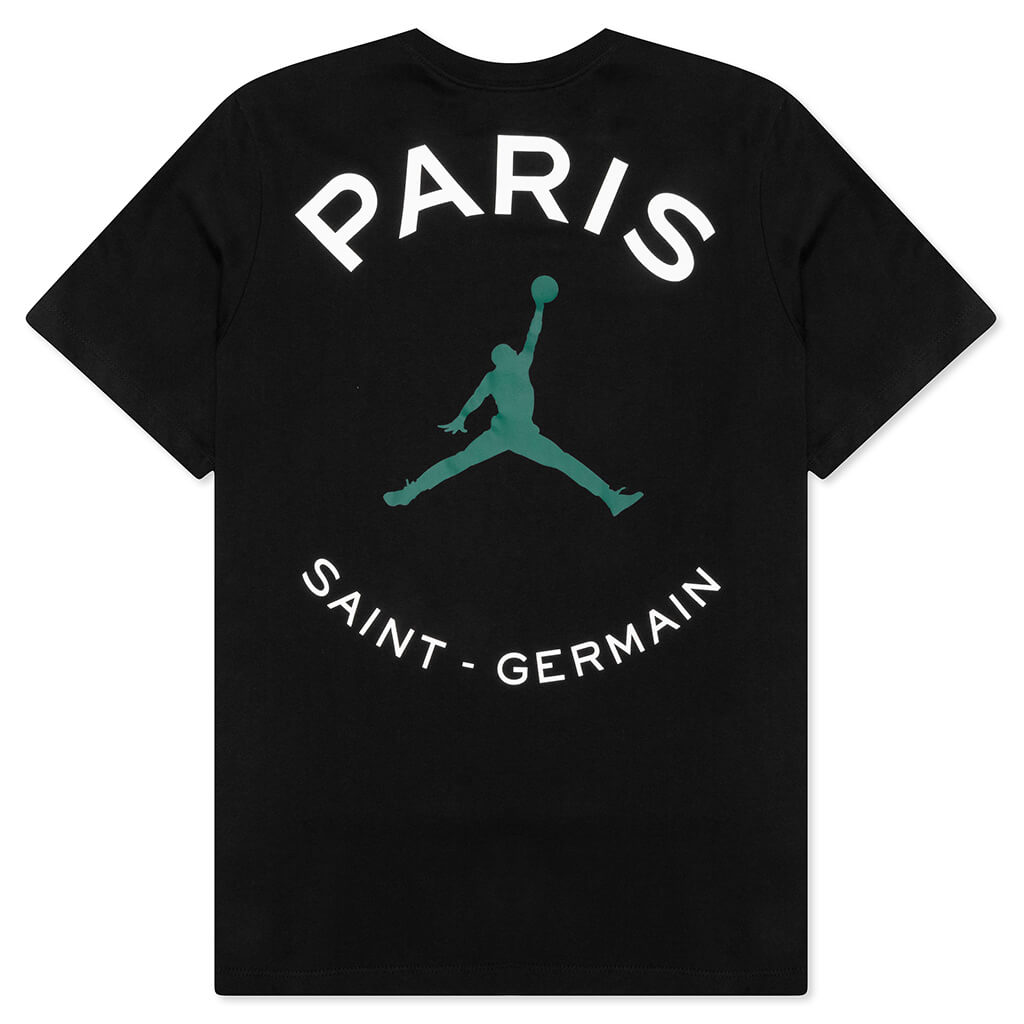 Jordan x Paris Saint-Germain Logo T-Shirt - Black/Noble Green