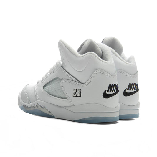 Air Jordan 5 Retro 'White Metallic' (PS) - White/Black/Metallic Silver