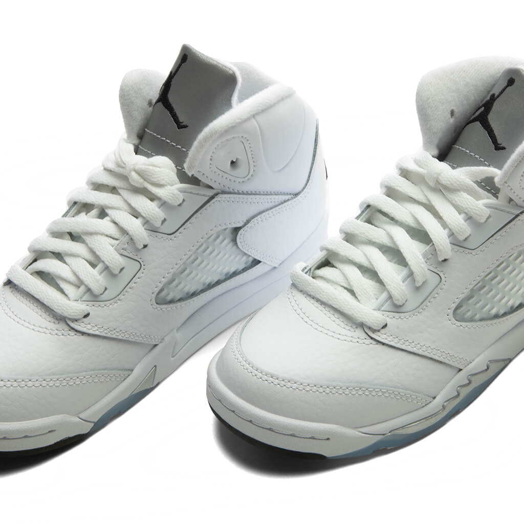 Air Jordan 5 Retro 'White Metallic' (PS) - White/Black/Metallic Silver