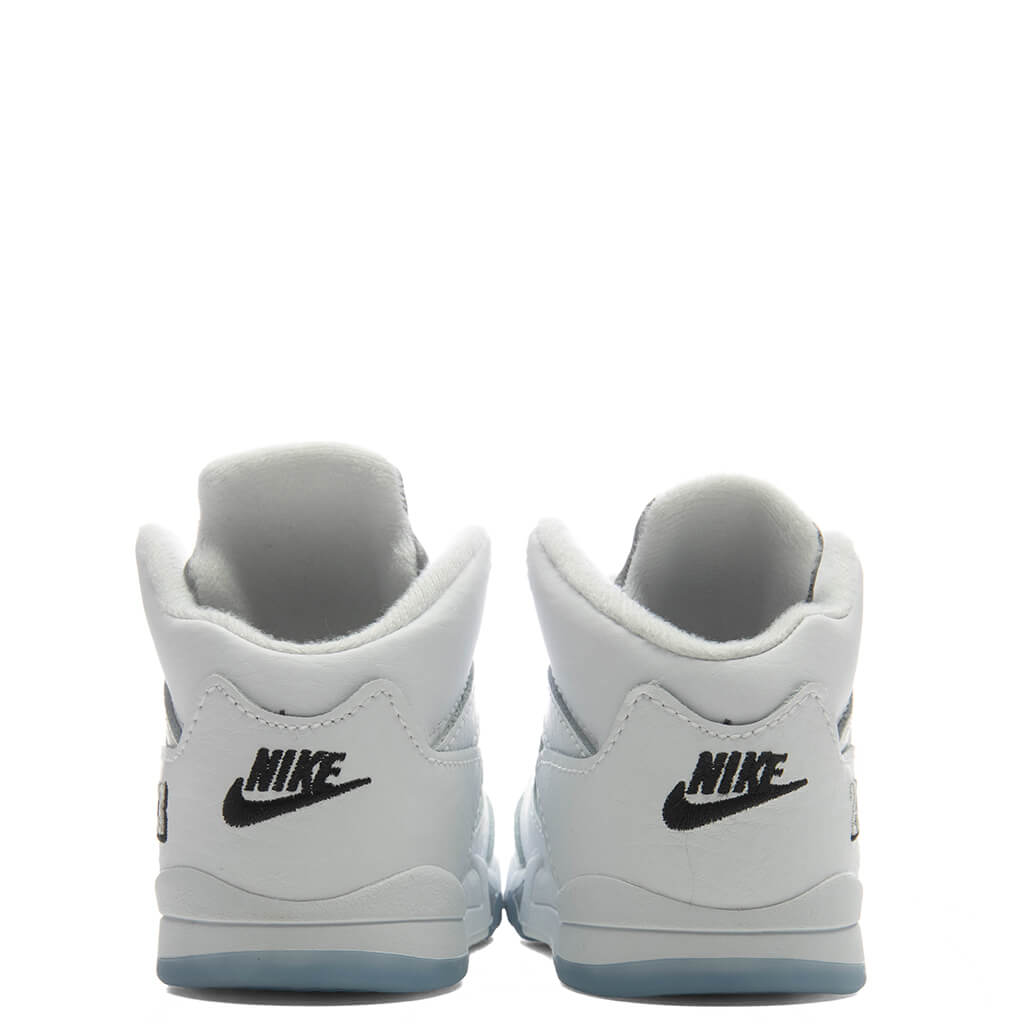 Air Jordan 5 Retro 'White Metallic' (TD) - White/Black/Metallic Silver