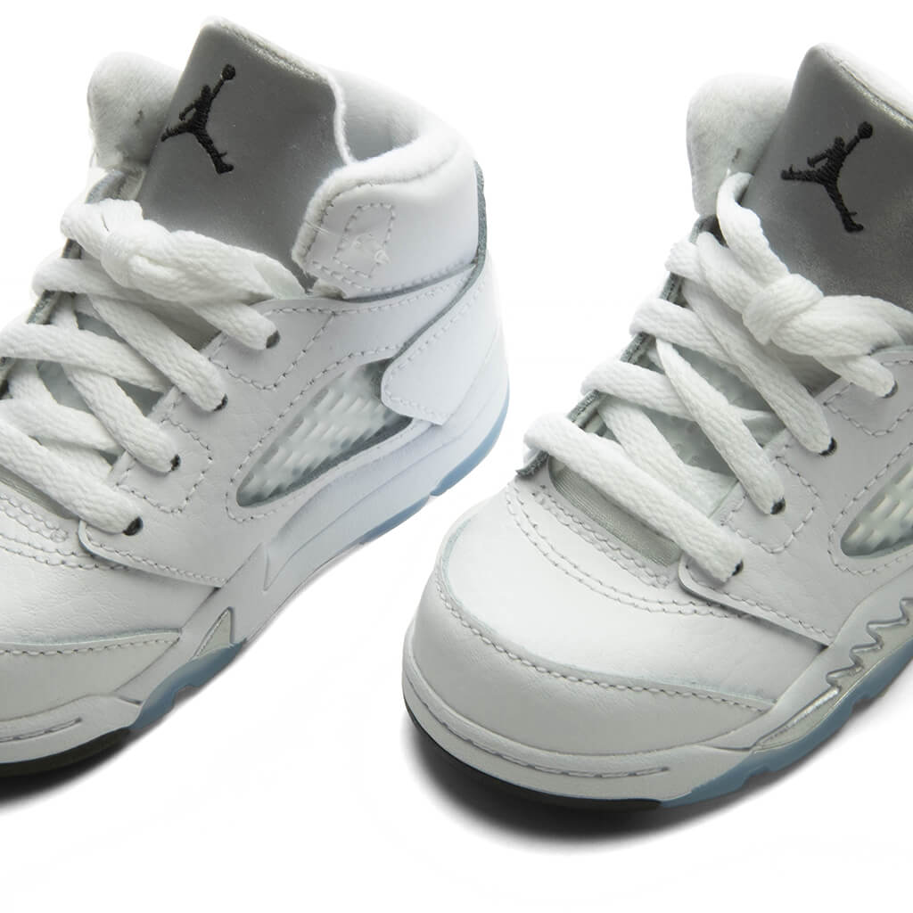 Air Jordan 5 Retro 'White Metallic' (TD) - White/Black/Metallic Silver