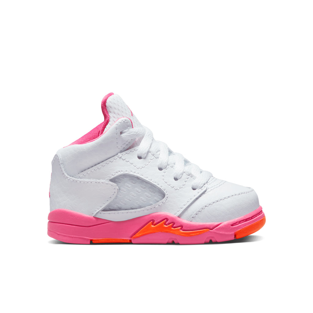 Jordan 5 Retro (TD) - White/Pinksicle/Safety Orange