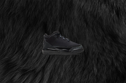 Air Jordan 3 Retro 'Black Cat' (TD) - Black/Dark Charcoal/White