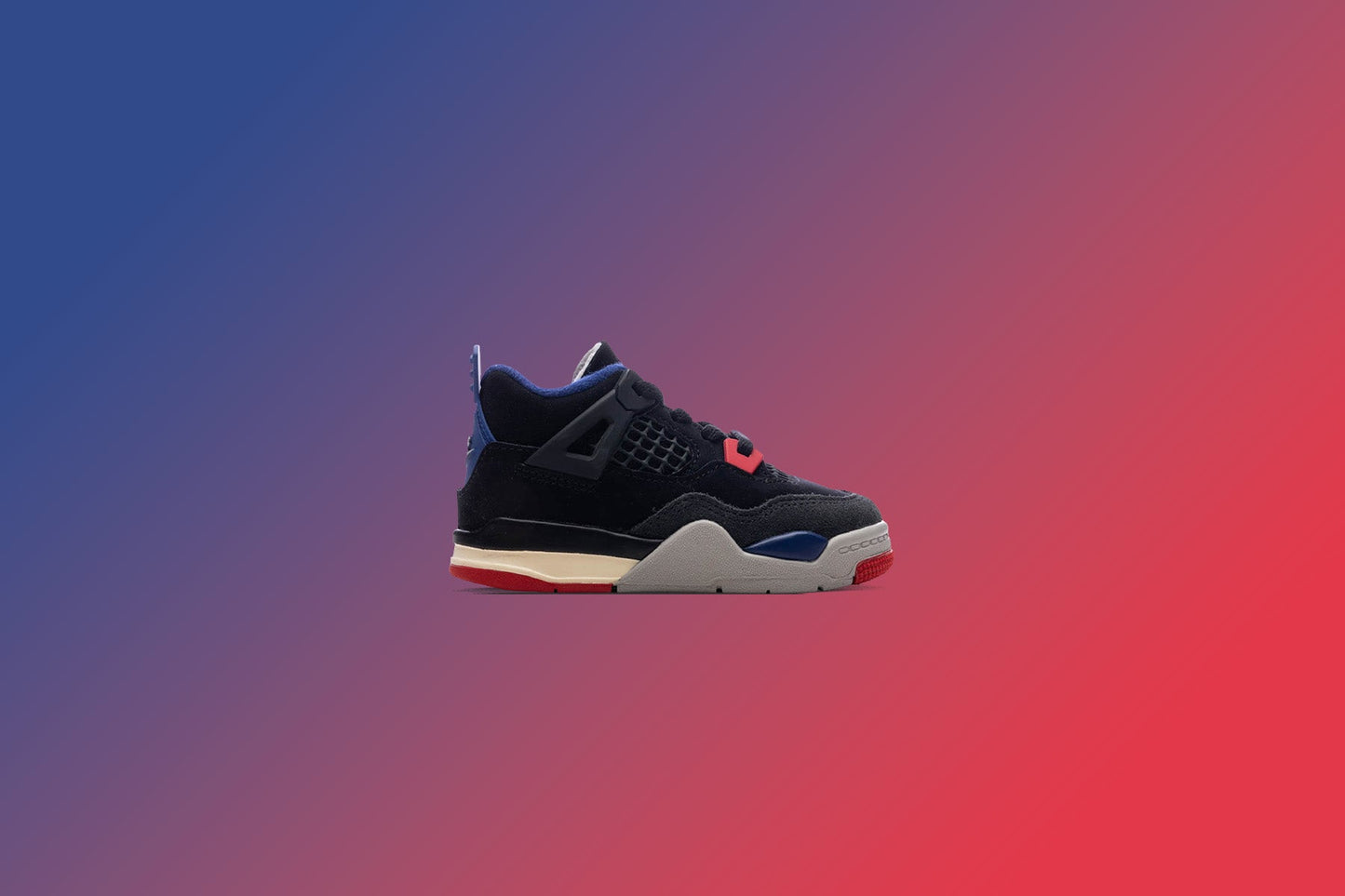 Air Jordan 4 Retro 'Rare Air' (TD) - Black/Fire Red/Deep Royal Blue