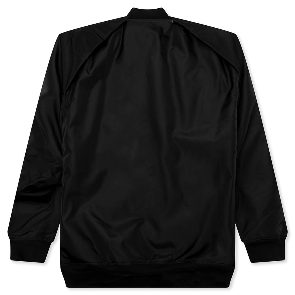 Jumbo Convertible Peter Padded Flight Bomber Jacket - Black