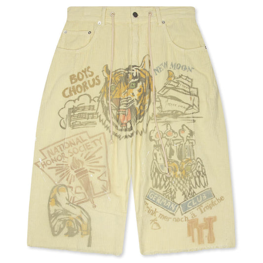 Jumbo Senior Corduroy Short - Light Yellow