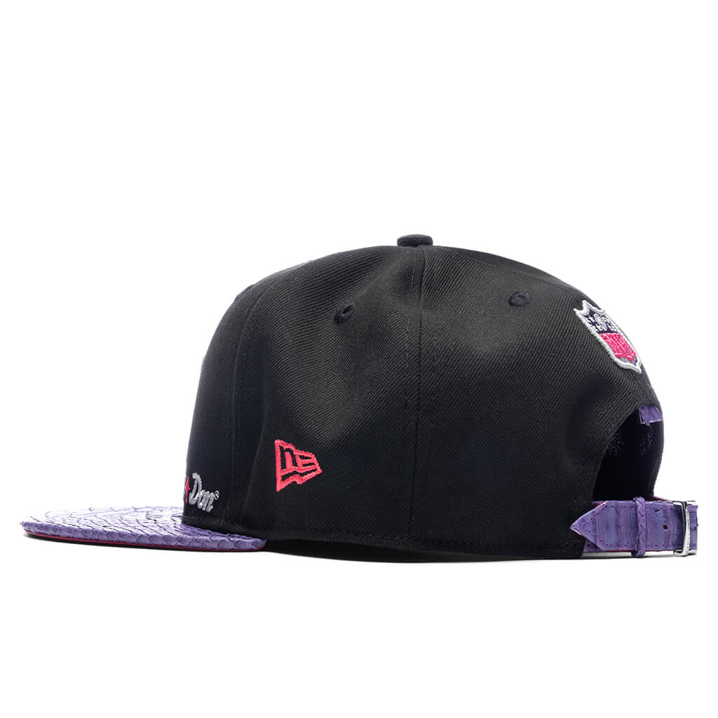 Just Don x Usher Super Bowl LVIII 9FIFTY Snapback Hat - Black/Purple Python
