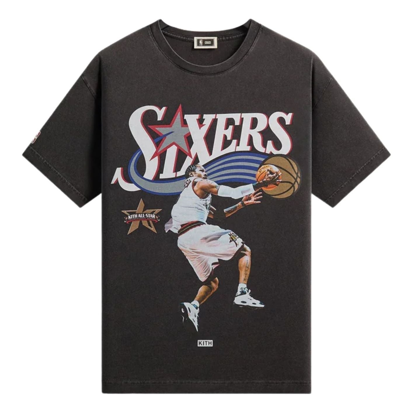 Kith for NBA All-Star Philadelphia 76ers Allen Iverson Vintage T-Shirt 'Black' KHM034945-001