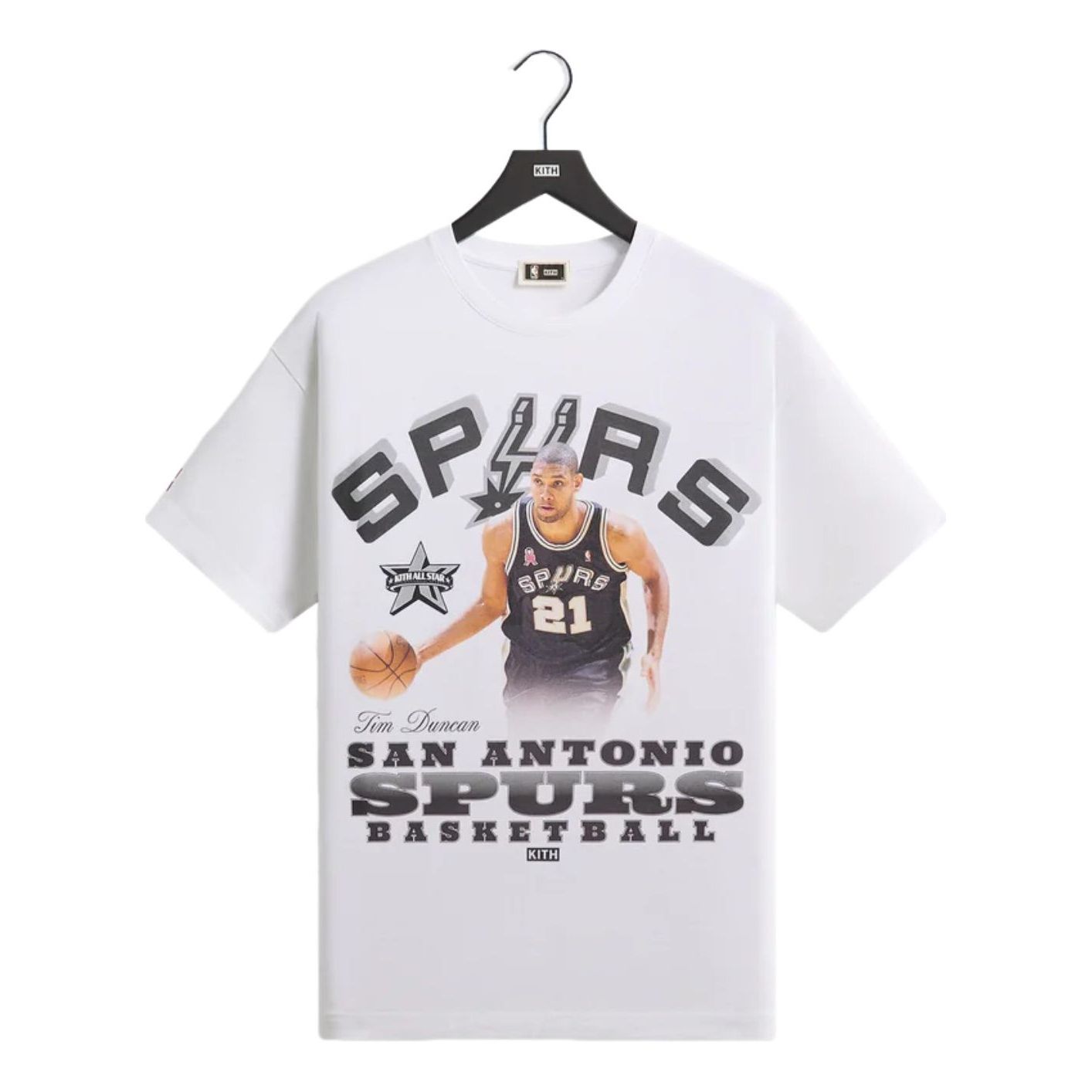 Kith for NBA All-Star San Antonio Spurs Tim Duncan Vintage T-Shirt 'White' KHM034980-101