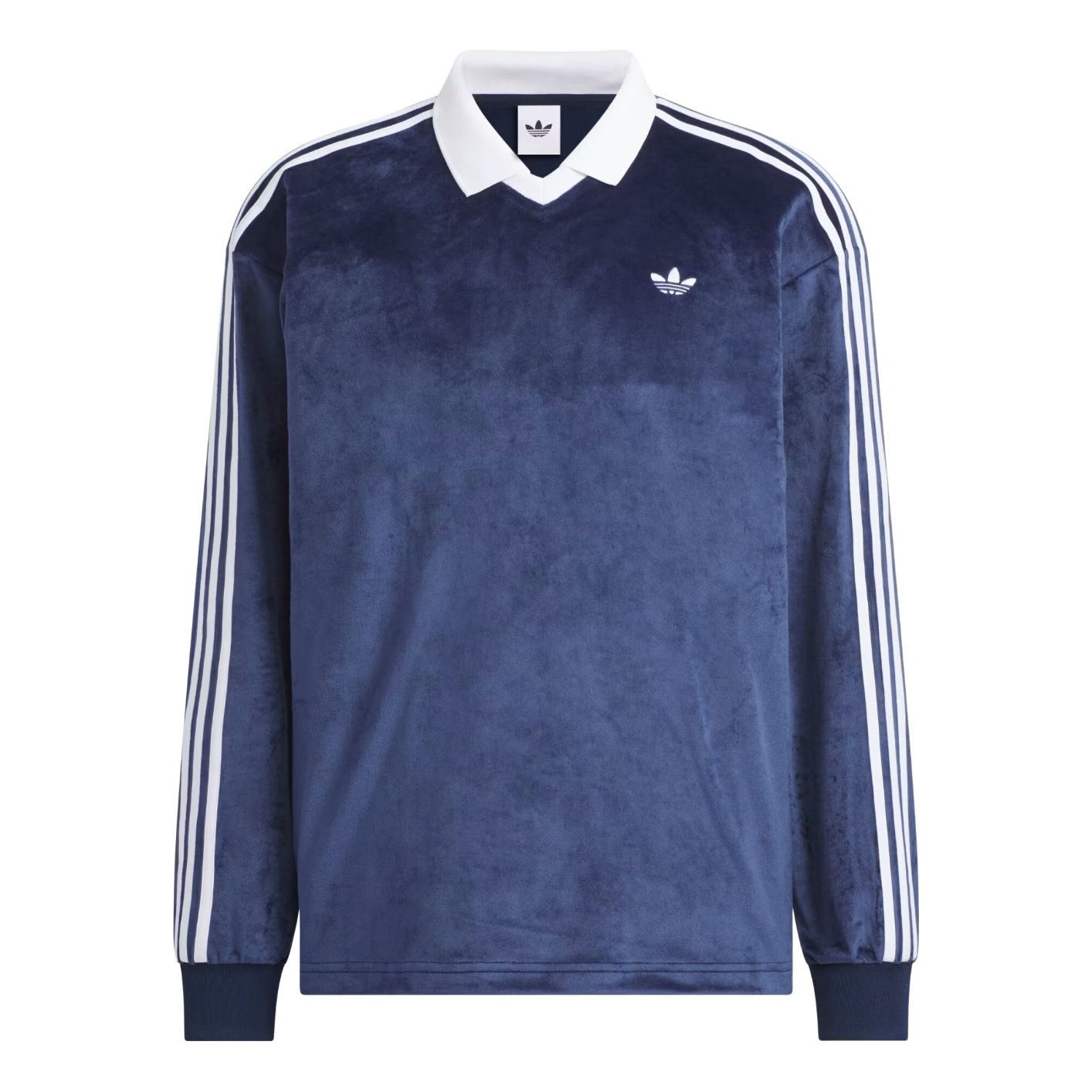 adidas Velvet Long Sleeve Polo Shirt 'Night Indigo' KQ5486