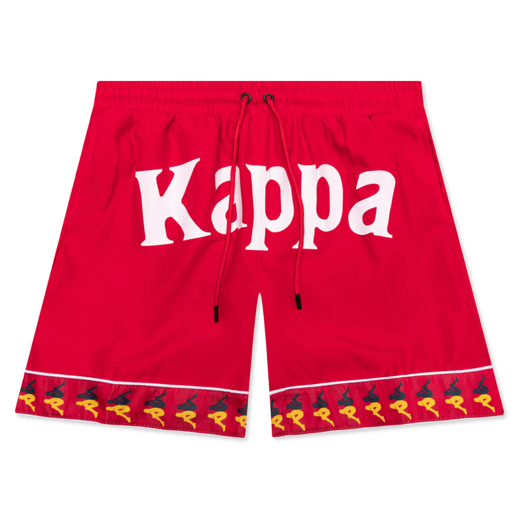 222 Banda Calabash Swim Shorts - Red/Dark Yellow/Dark Blue