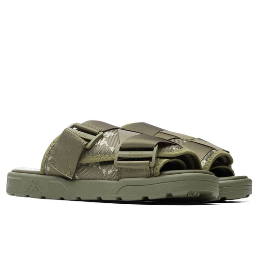 222 Banda Mitel 4 Sandals - Green Olive/White