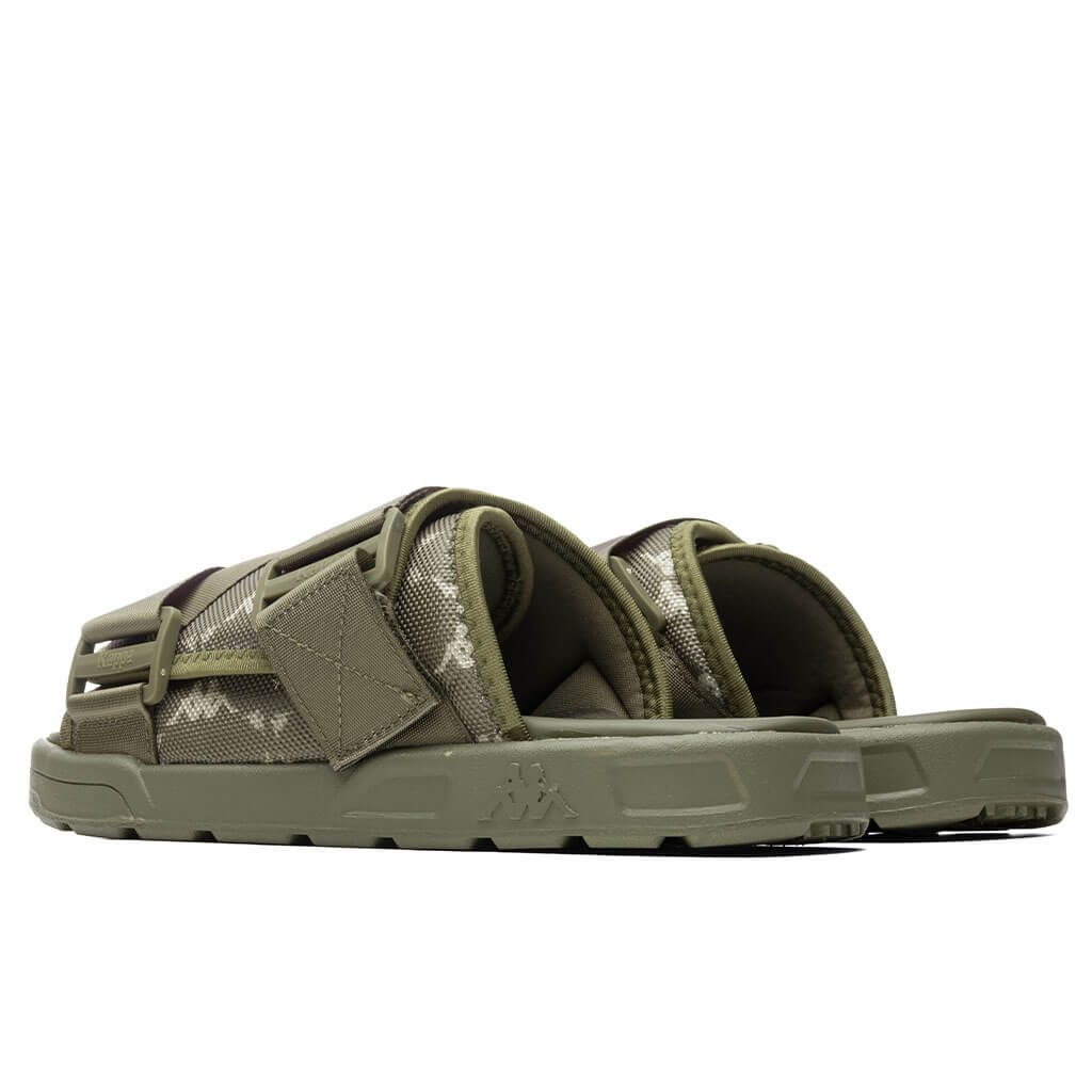 222 Banda Mitel 4 Sandals - Green Olive/White