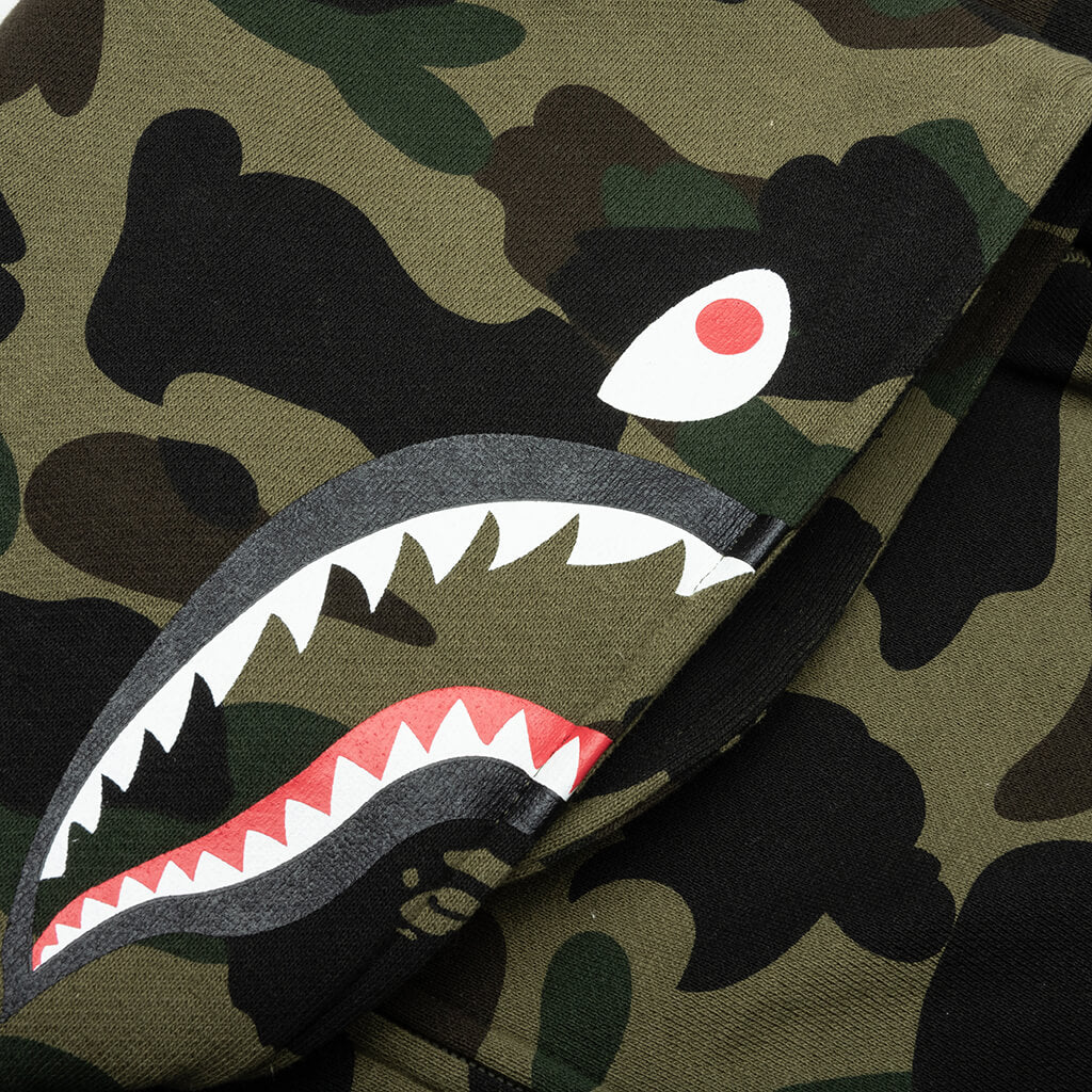 Kid's 1ST Camo Patch Print Shark Zip Hoodie - Green