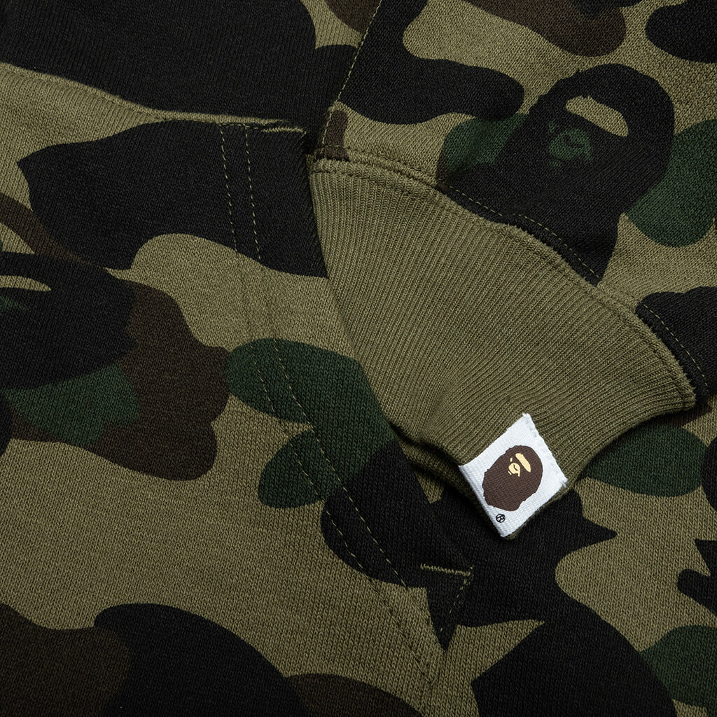 Kid's 1ST Camo Patch Print Shark Zip Hoodie - Green