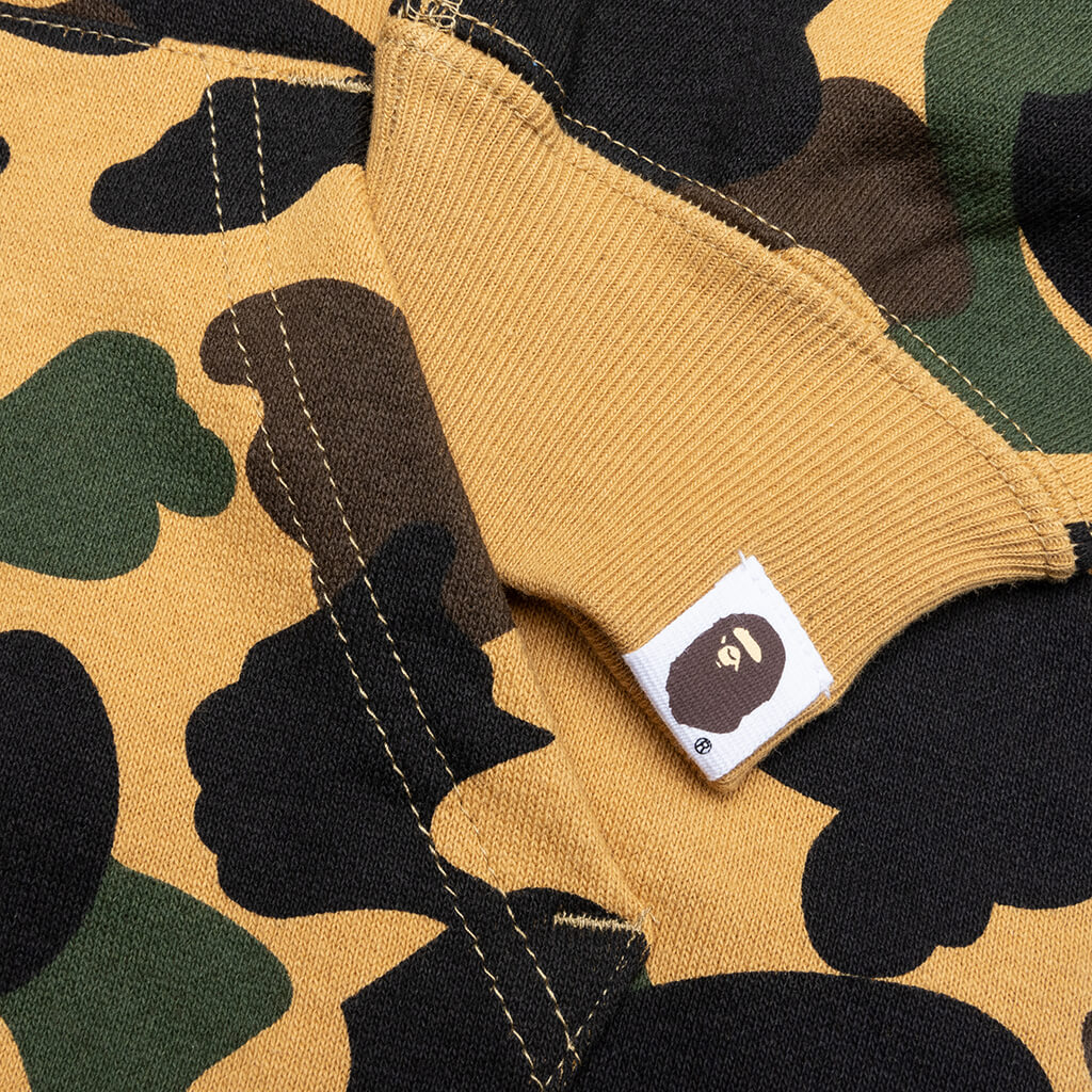 Kid's 1ST Camo Patch Print Shark Zip Hoodie - Yellow