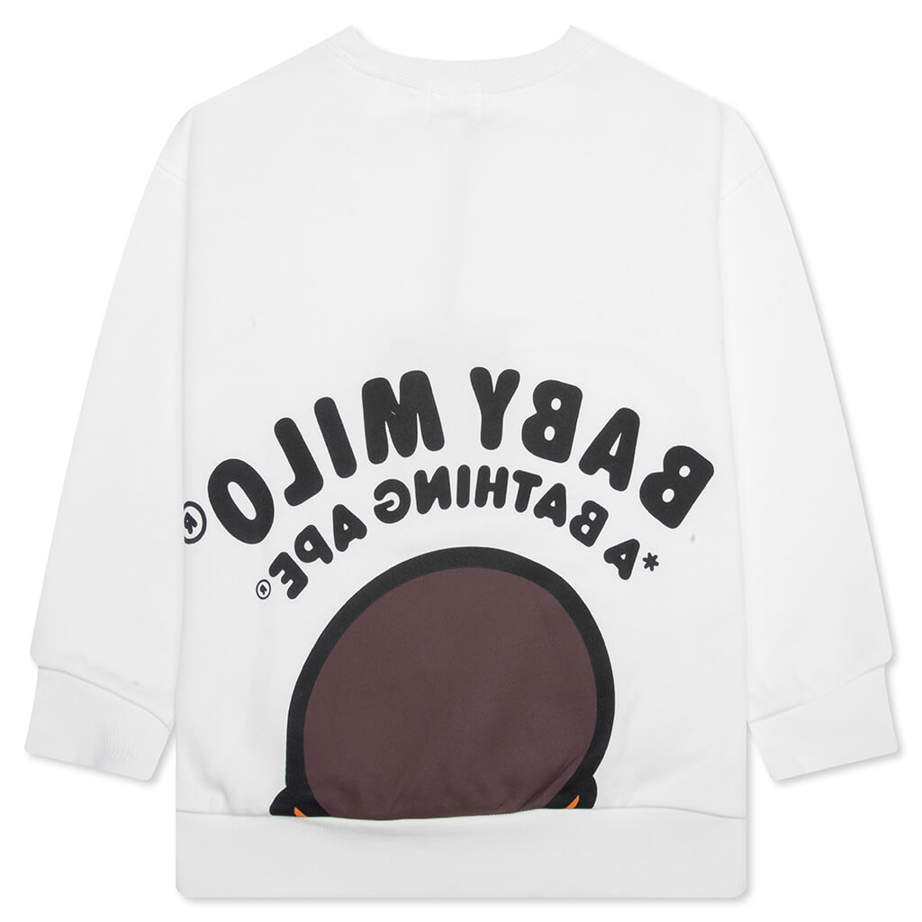 Kid's Baby Milo Relaxed Fit Crewneck Sweatshirt - White