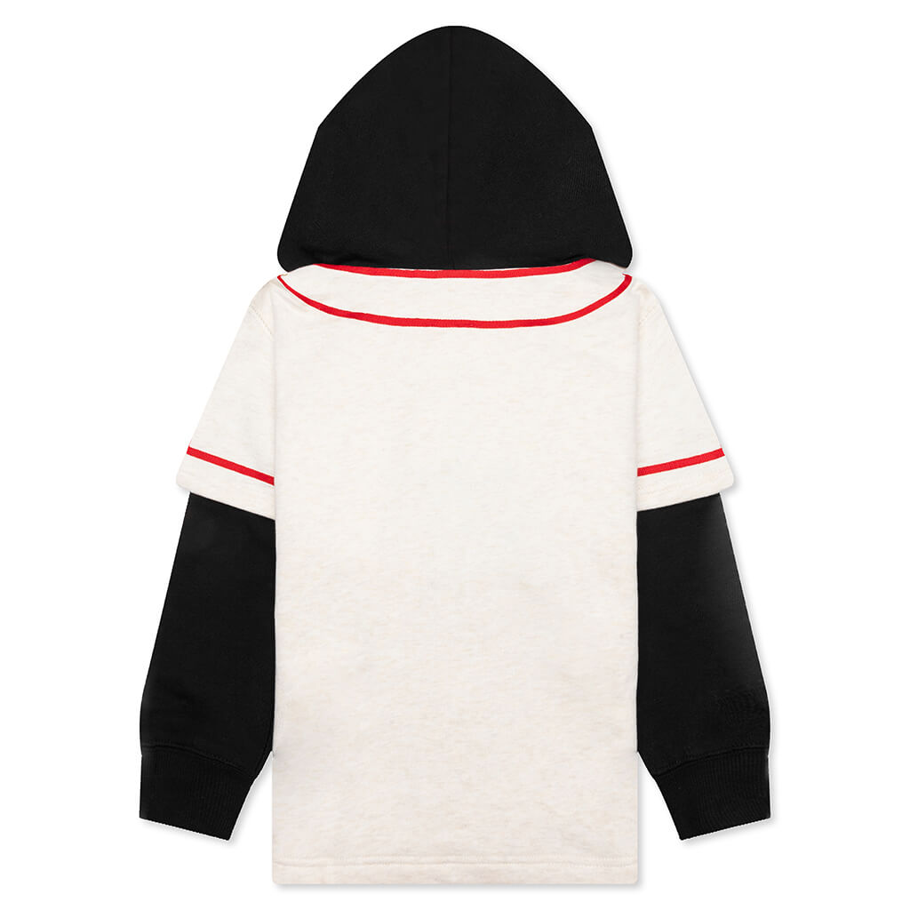 Kid's Bape Logo Layered Baseball Sweatshirt - Ivory