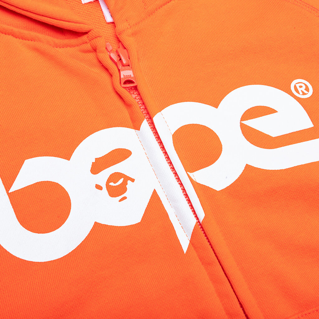 Kid's Bape Relaxed Fit Pigment Dye Zip Hoodie - Orange