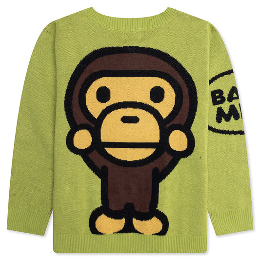 Kid's Big Baby Milo Cotton Knit Sweater - Green