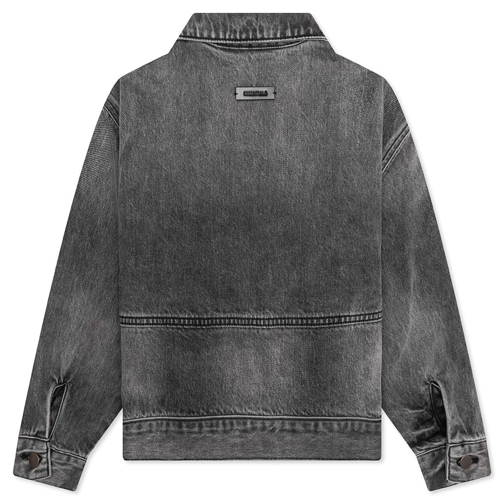 Kid's Denim Trucker Jacket - Vintage Black