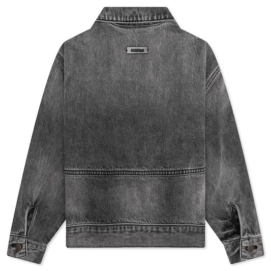 Kid's Denim Trucker Jacket - Vintage Black