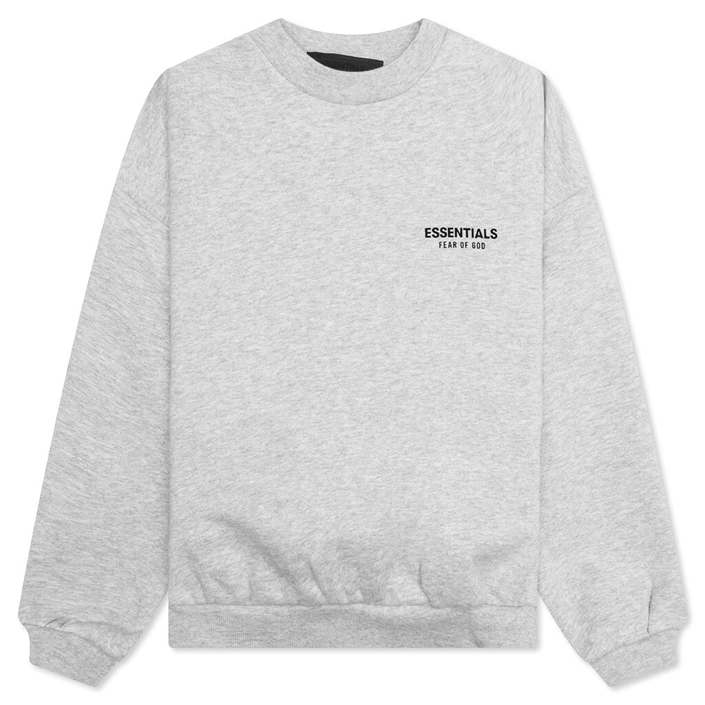 Kid's Fleece Crewneck - Light Heather Gray