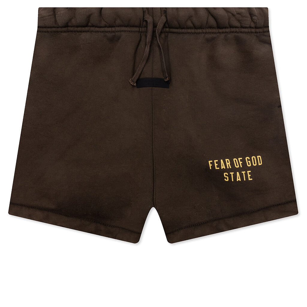 Kid's Heavy Fleece Soccer Short - Brown