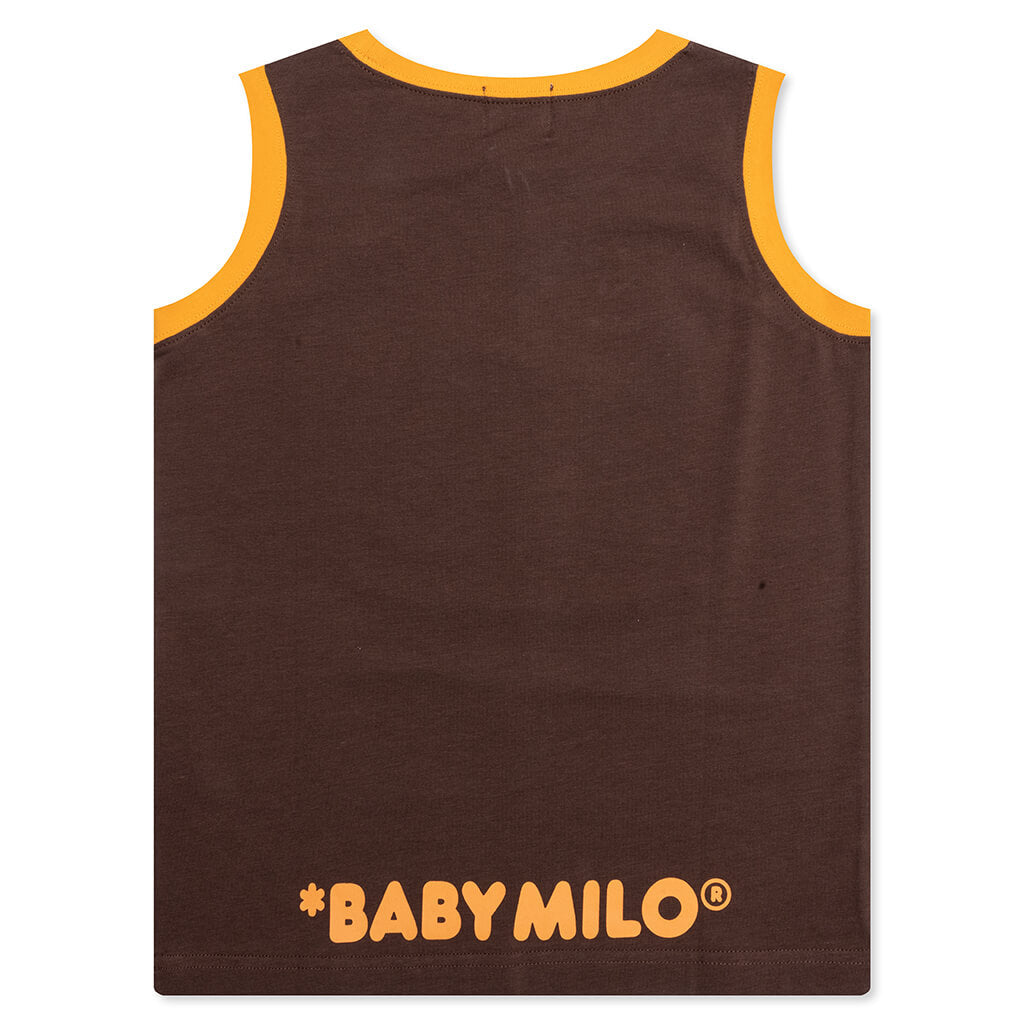 Kid's Milo Face Tank Top - Brown