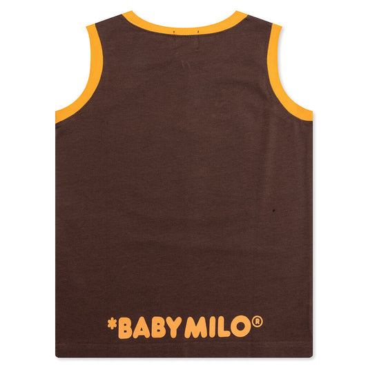 Kid's Milo Face Tank Top - Brown