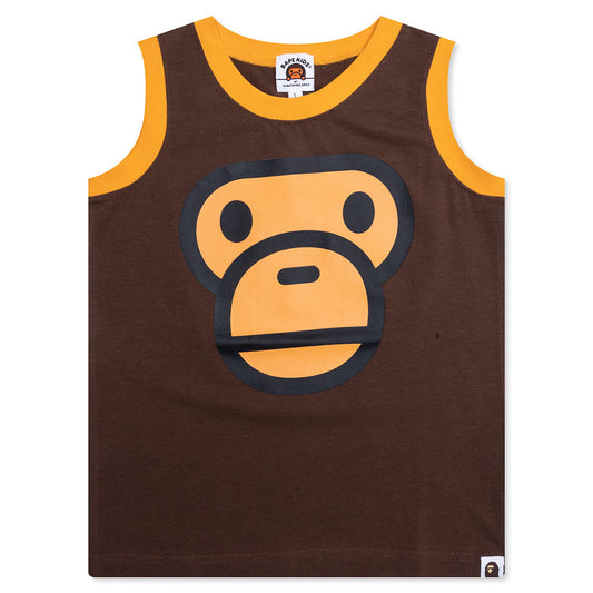 Kid's Milo Face Tank Top - Brown