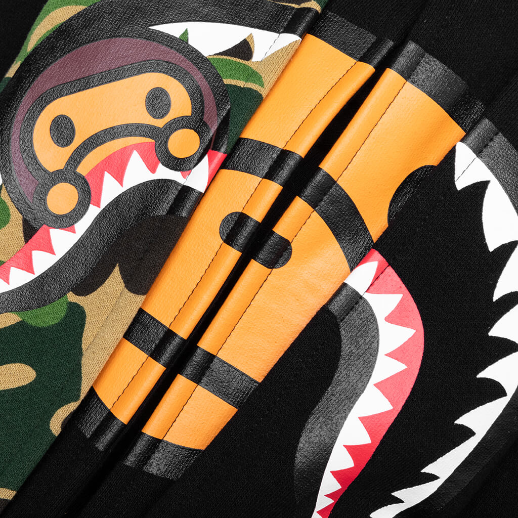 Kid's Milo Shark Zip Double Hoodie - Black