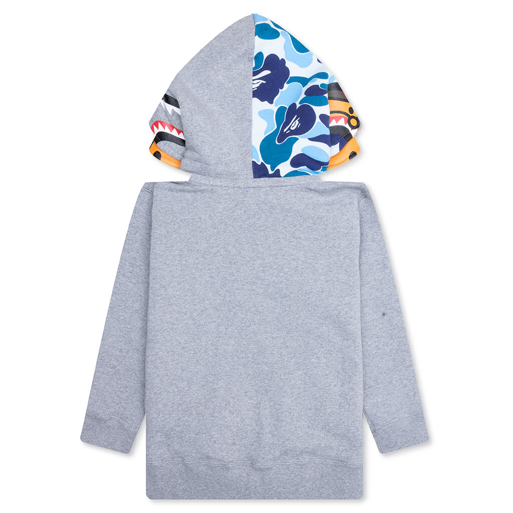 Kid's Milo Shark Zip Double Hoodie - Gray