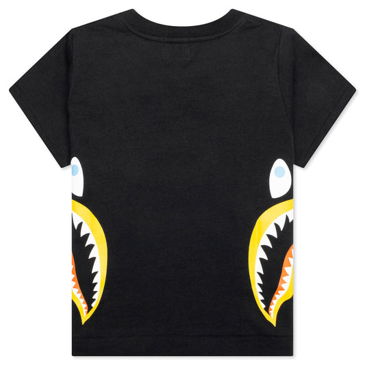 Kid's Colors Side Shark Tee - Black